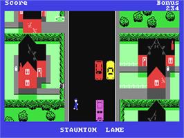 In game image of Trashman (New Generation Software) on the Commodore 64.