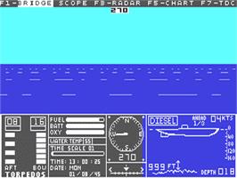 In game image of Up Periscope! on the Commodore 64.