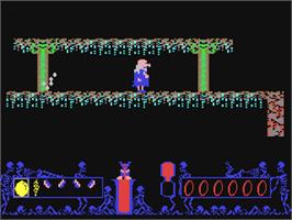 In game image of Vampire's Empire on the Commodore 64.