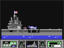 In game image of Wings of Fury on the Commodore 64.