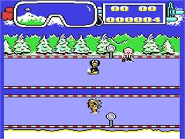 In game image of Winter Camp on the Commodore 64.