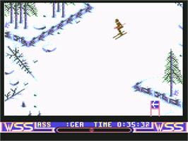 In game image of Winter Supersports 92 on the Commodore 64.