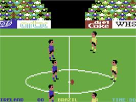 In game image of World Cup (Cult) on the Commodore 64.