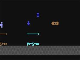 In game image of Wrong Way Racer on the Commodore 64.