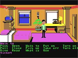 In game image of Zak Mckracken And The Alien Mindbenders on the Commodore 64.