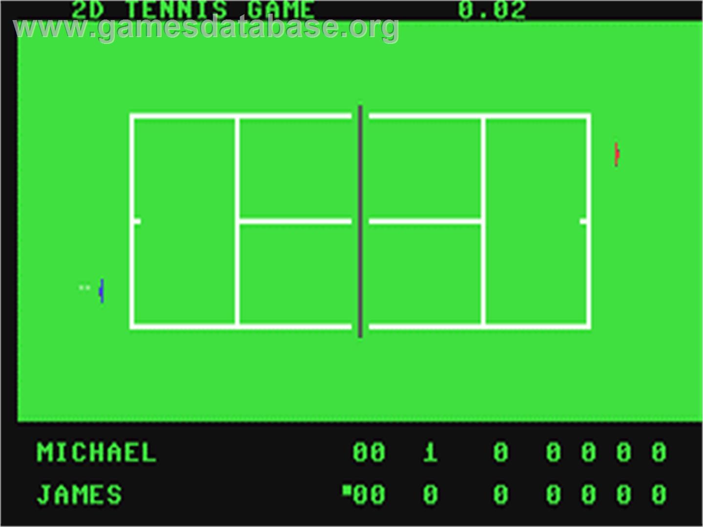 2d Tennis Game - Commodore 64 - Artwork - In Game