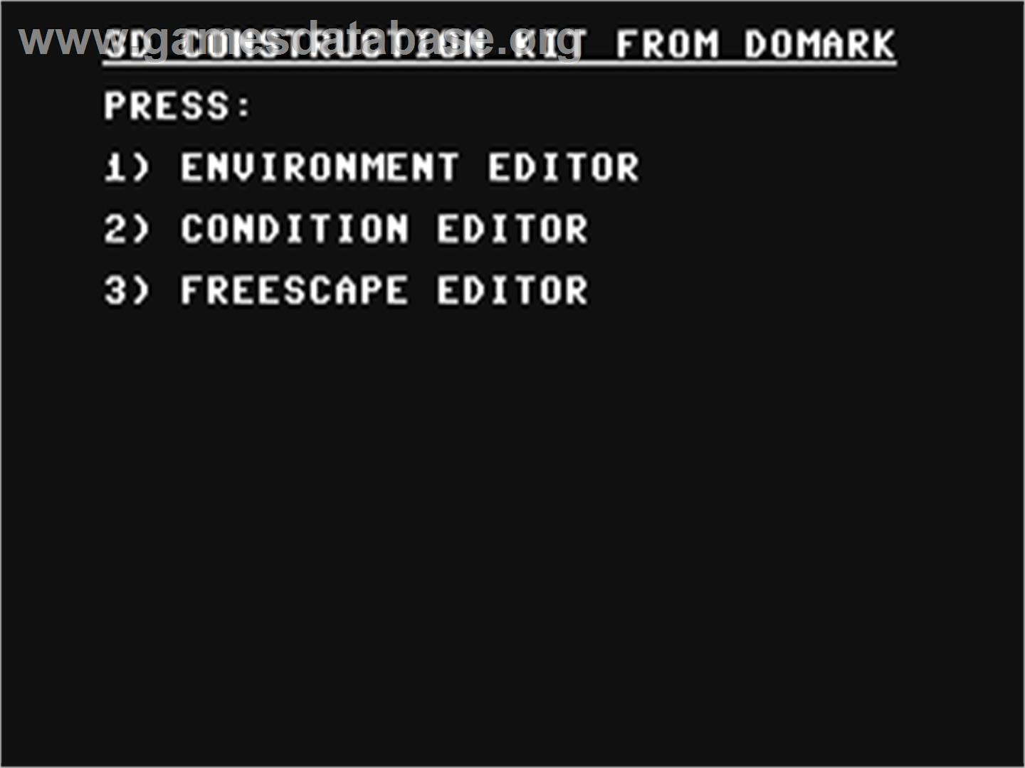 3D Construction Kit - Commodore 64 - Artwork - In Game