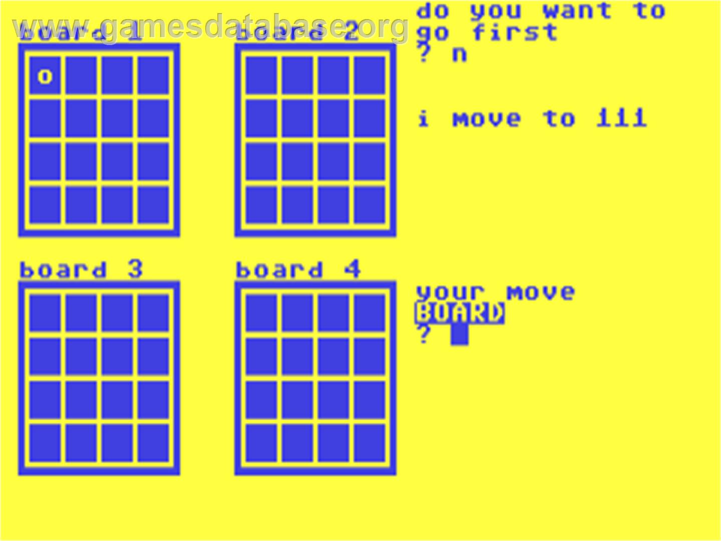 3 D Oxo - Commodore 64 - Artwork - In Game