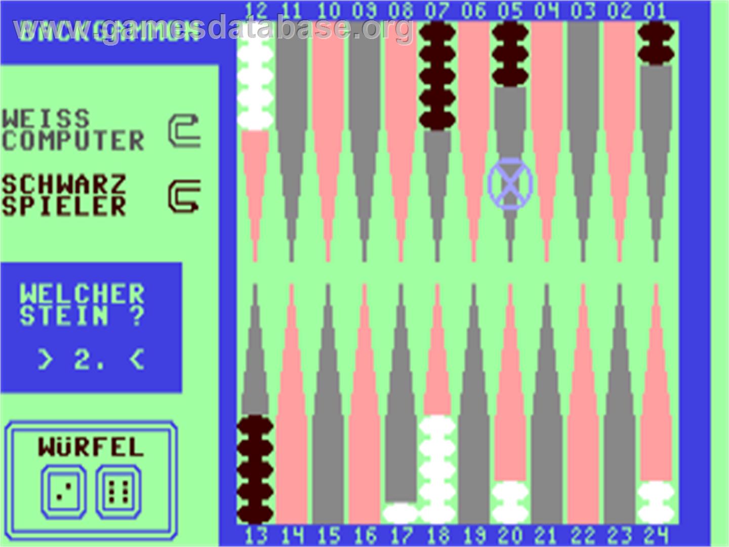 Backgammon 64 - Commodore 64 - Artwork - In Game