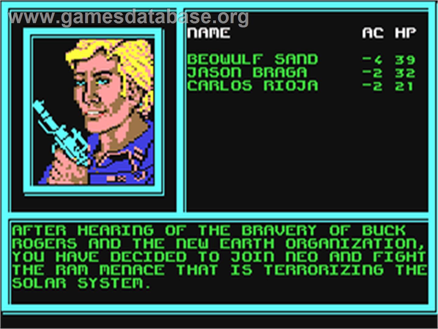 Buck Rogers: Countdown to Doomsday - Commodore 64 - Artwork - In Game