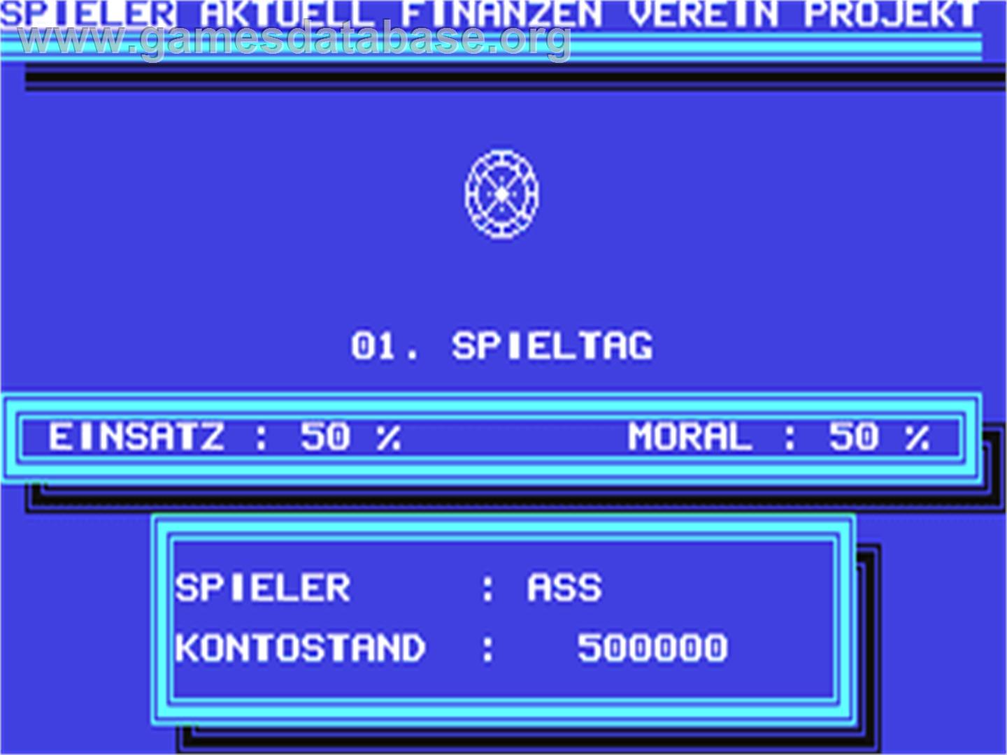 Bundesliga Manager - Commodore 64 - Artwork - In Game