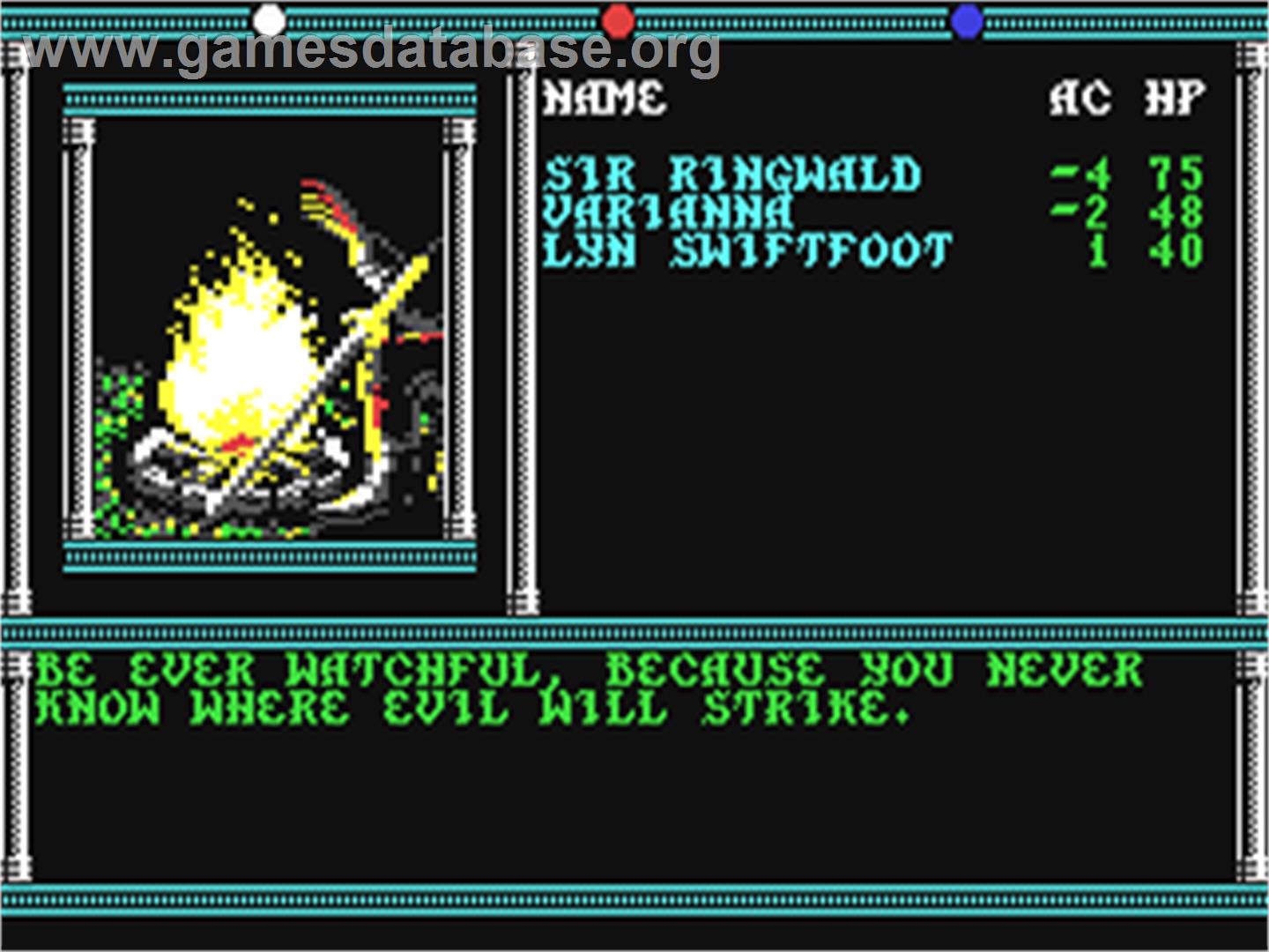 Champions of Krynn - Commodore 64 - Artwork - In Game