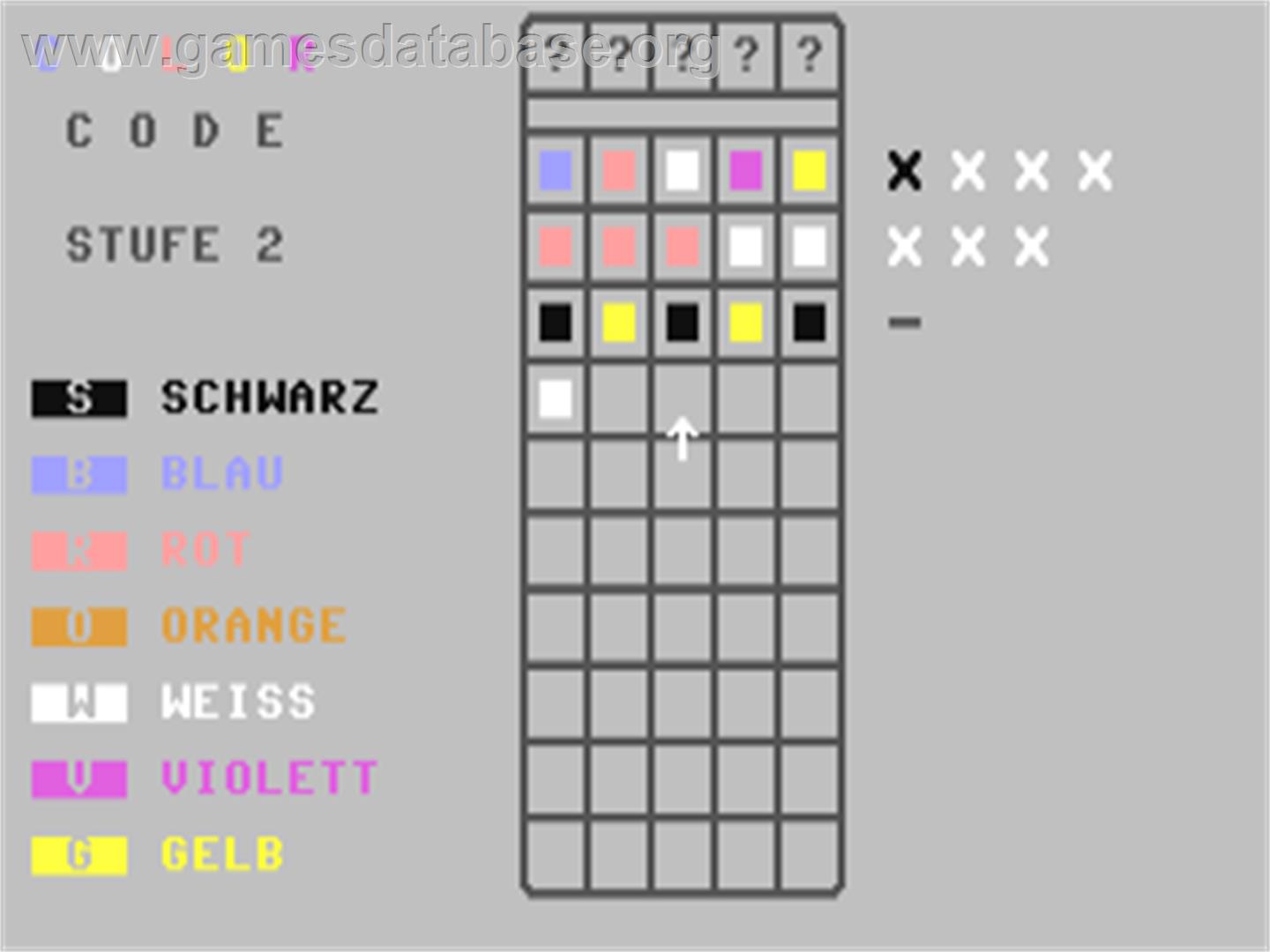 Color Code (ACW Software) - Commodore 64 - Artwork - In Game