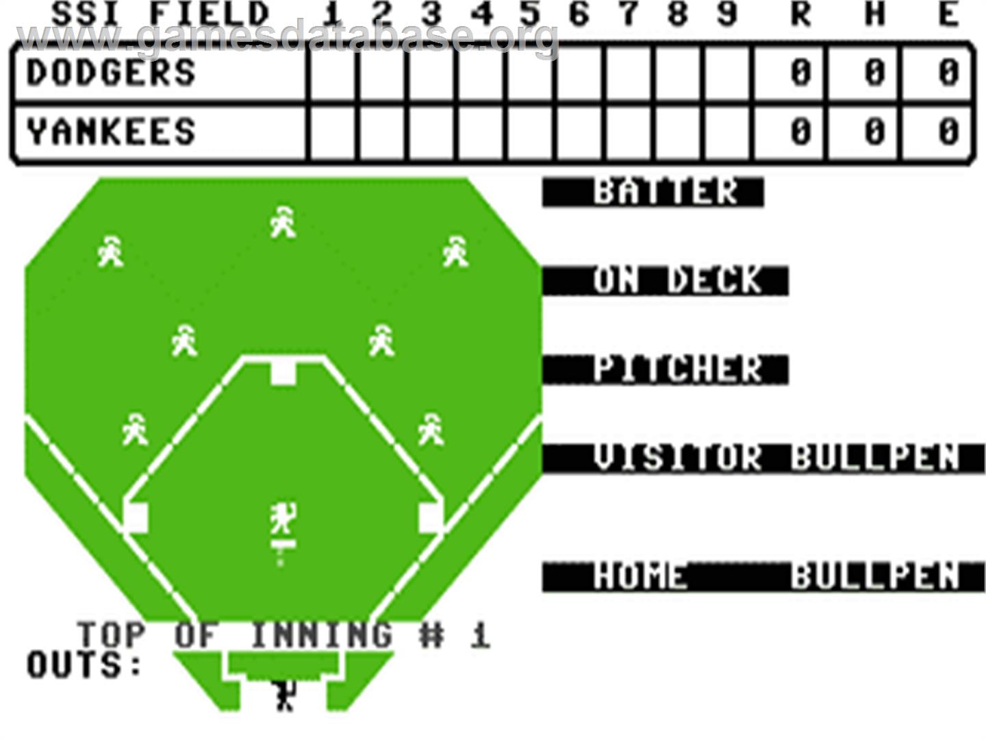 Computer Baseball - Commodore 64 - Artwork - In Game