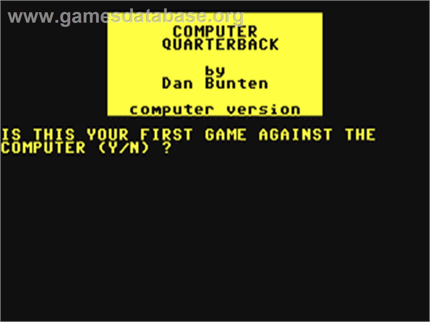 Computer Quarterback - Commodore 64 - Artwork - In Game