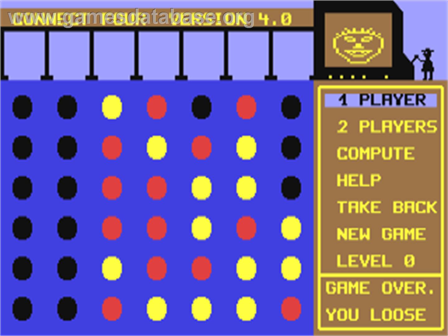 Connect Four (Atlantis Software) - Commodore 64 - Artwork - In Game