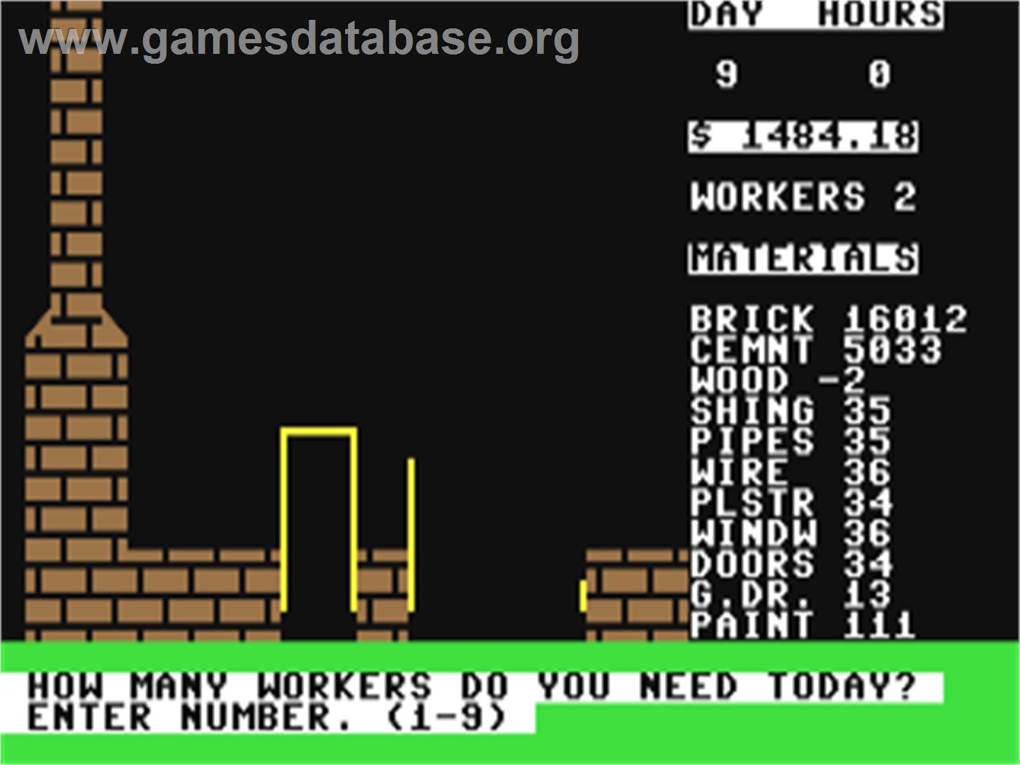 Construction Co. - Commodore 64 - Artwork - In Game