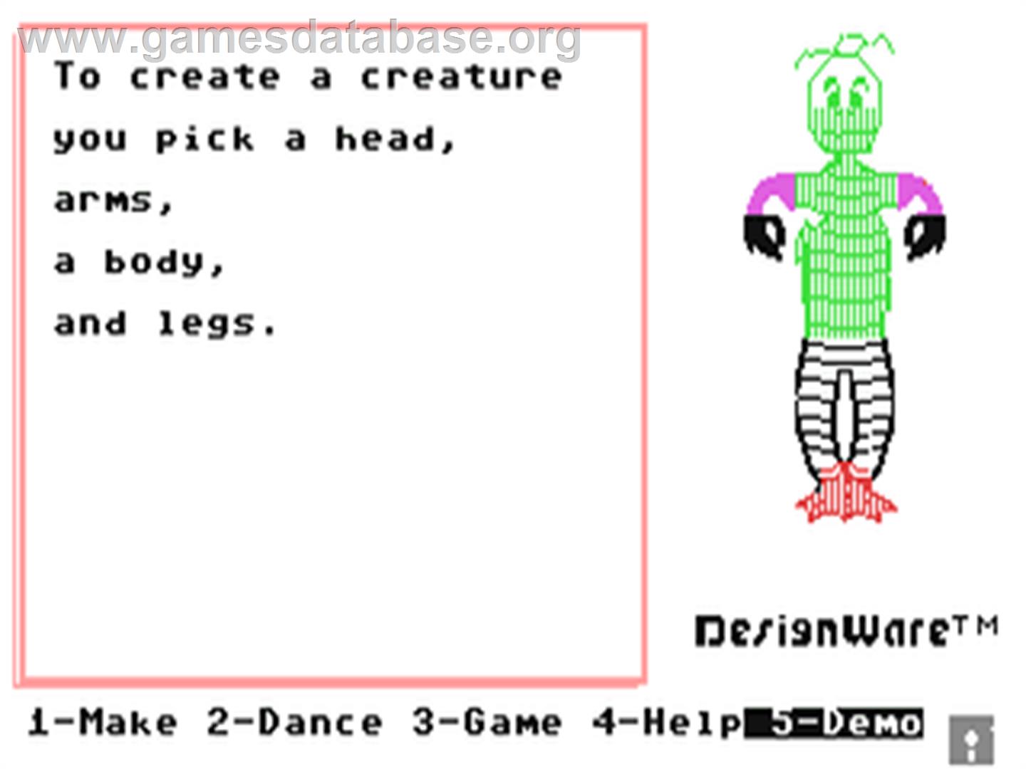 Creature Creator - Commodore 64 - Artwork - In Game