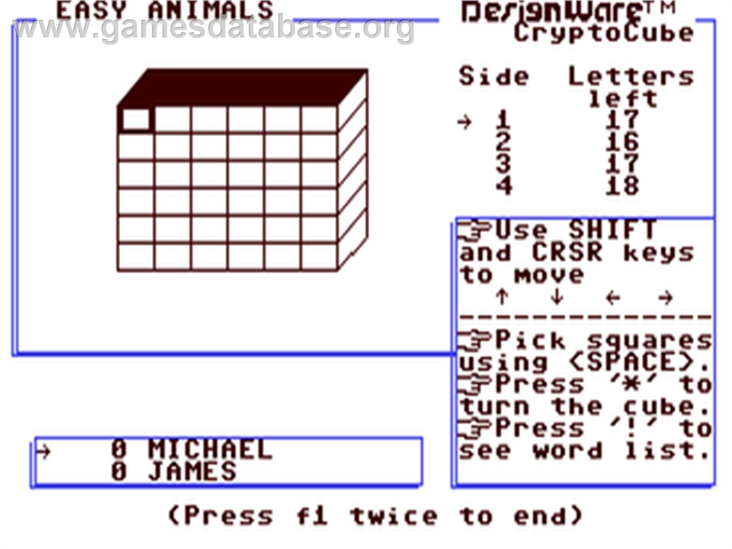 Crypto Cube - Commodore 64 - Artwork - In Game