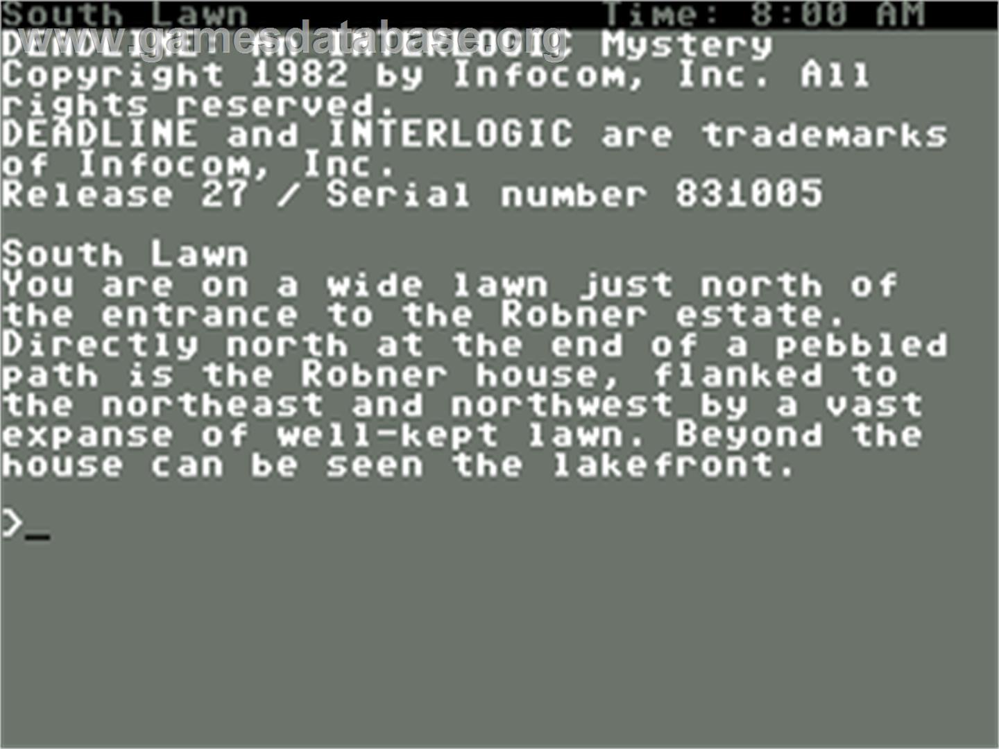 Deadline - Commodore 64 - Artwork - In Game