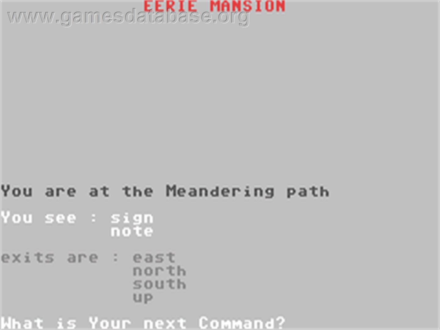 Eerie Mansion - Commodore 64 - Artwork - In Game