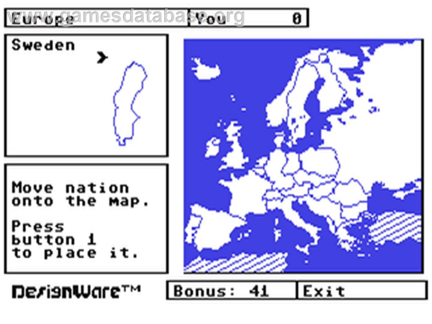 European Nations And Locations - Commodore 64 - Artwork - In Game