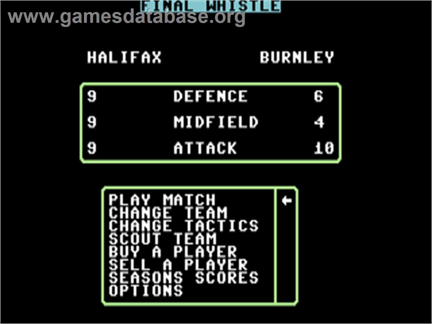Final Whistle - Commodore 64 - Artwork - In Game