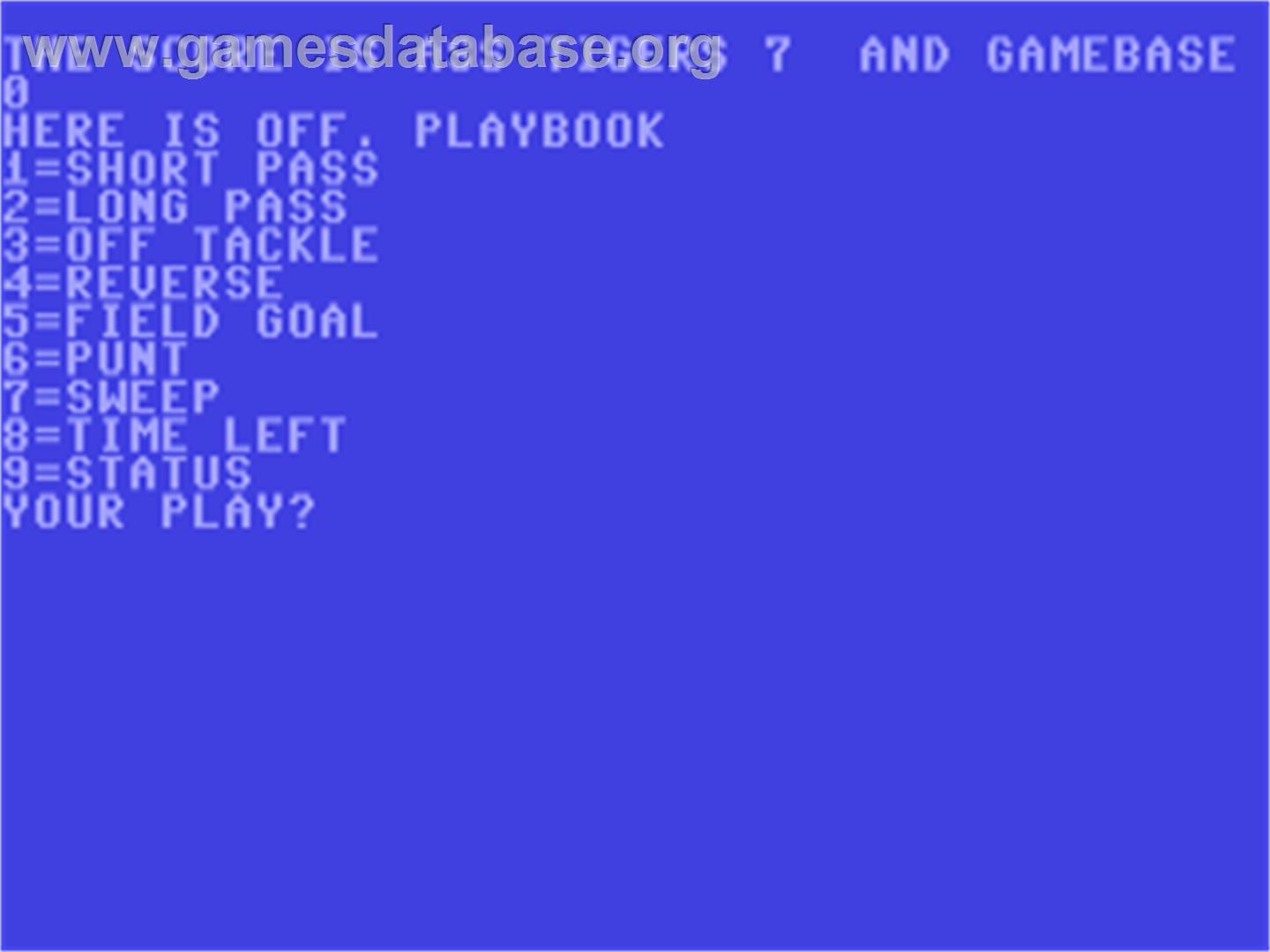 Football - Commodore 64 - Artwork - In Game
