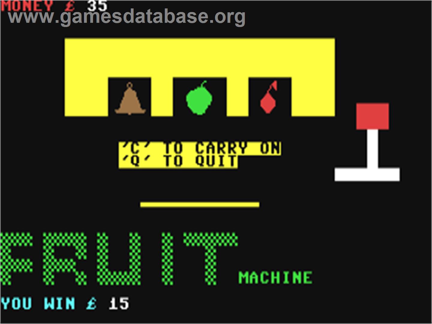 Fruit Machine (Alpha Software) - Commodore 64 - Artwork - In Game