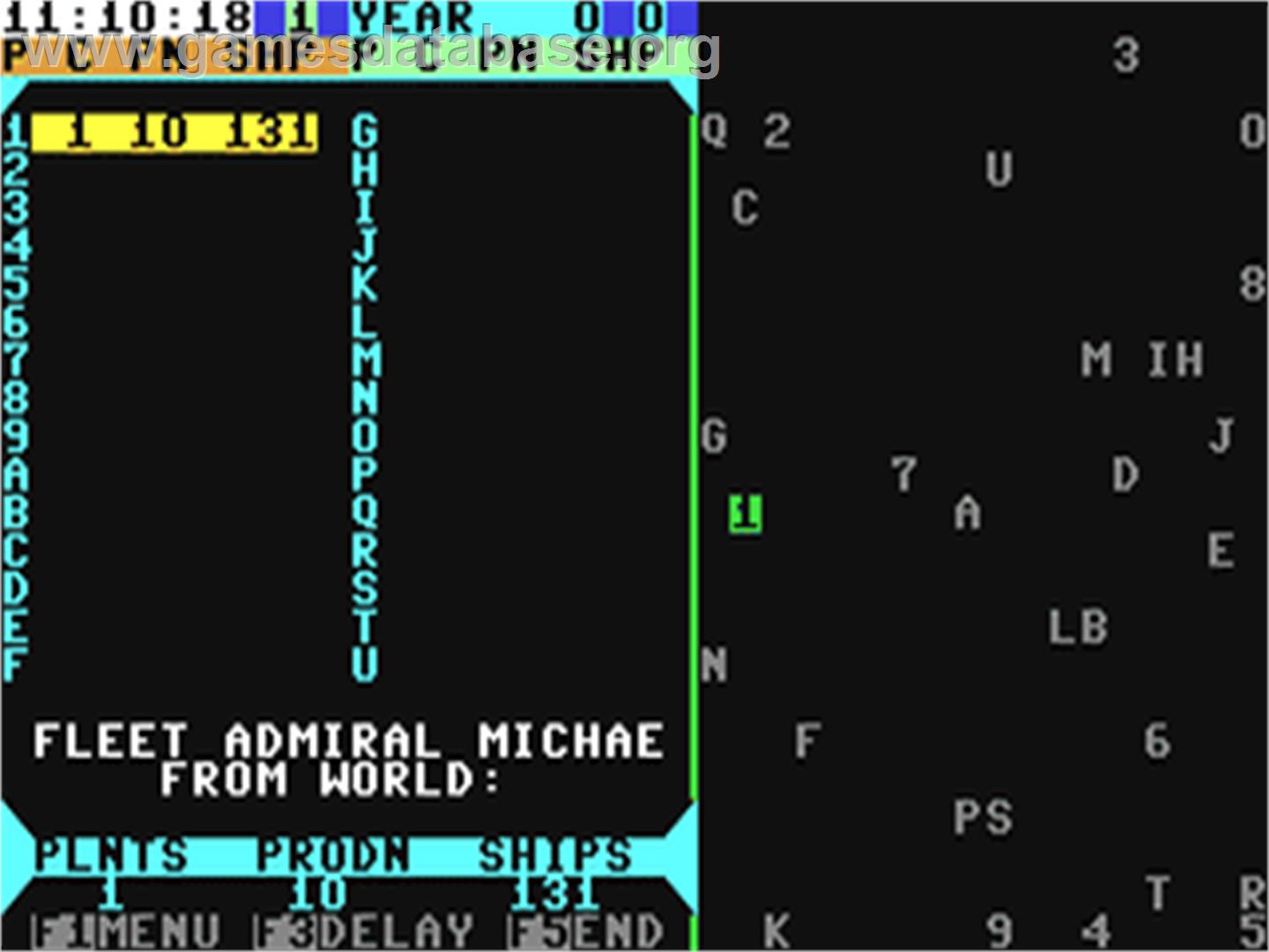 Galactic Conquest (Phuturesoft) - Commodore 64 - Artwork - In Game