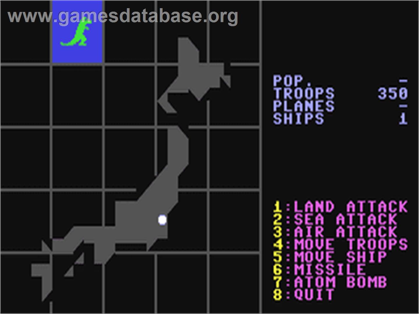 Godzilla - Commodore 64 - Artwork - In Game