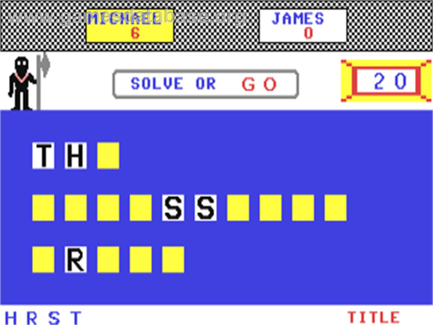 Hangman's Hazard - Commodore 64 - Artwork - In Game