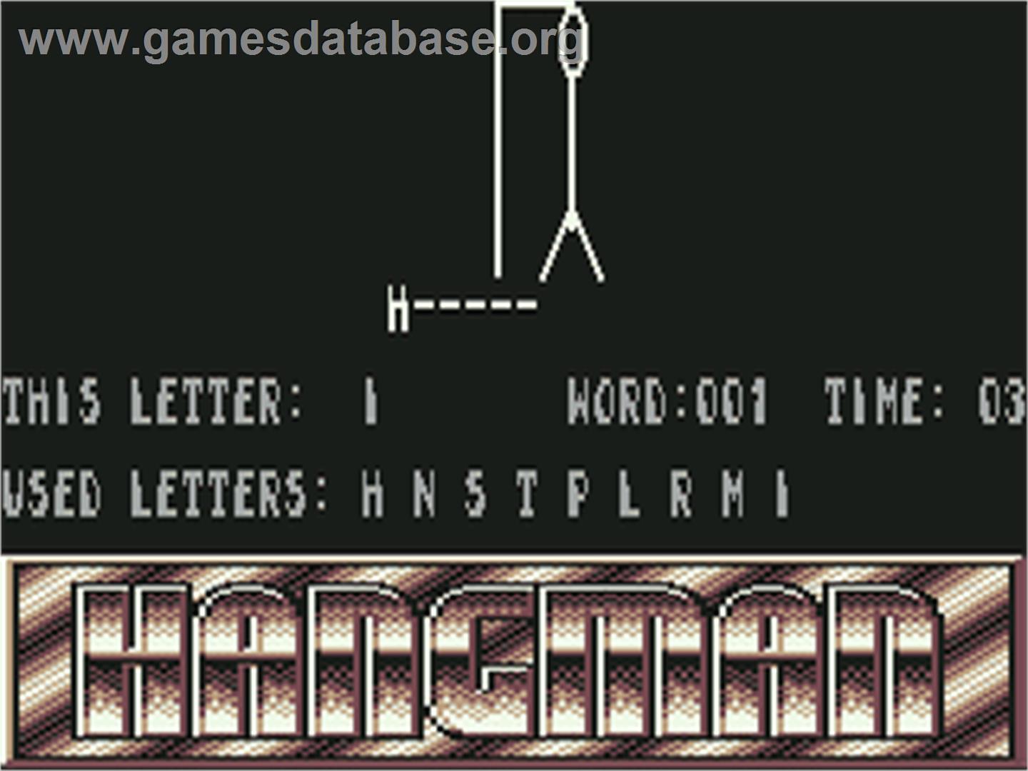 Hangman (Peter Weighill) - Commodore 64 - Artwork - In Game