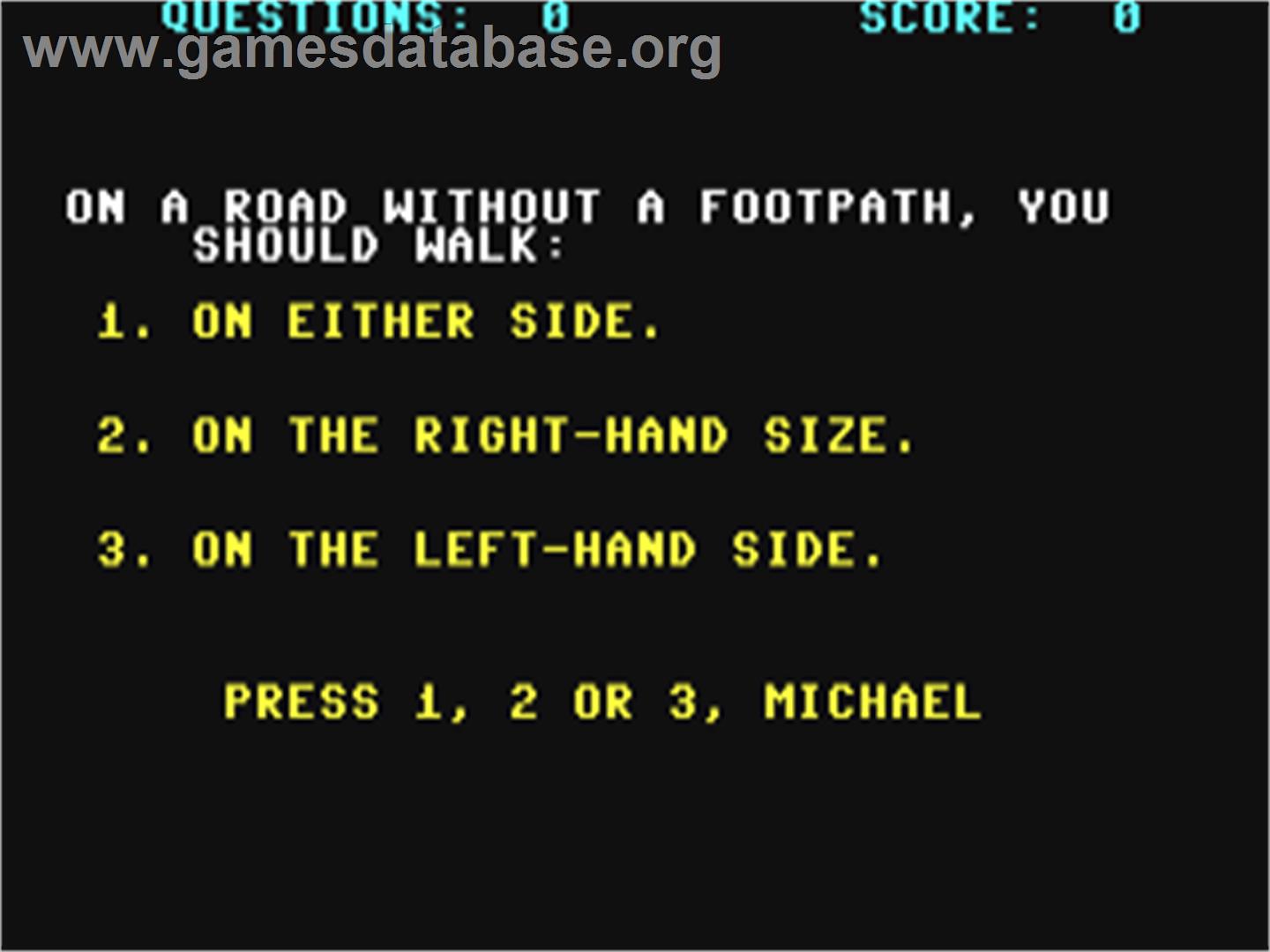 Highway Code - Commodore 64 - Artwork - In Game