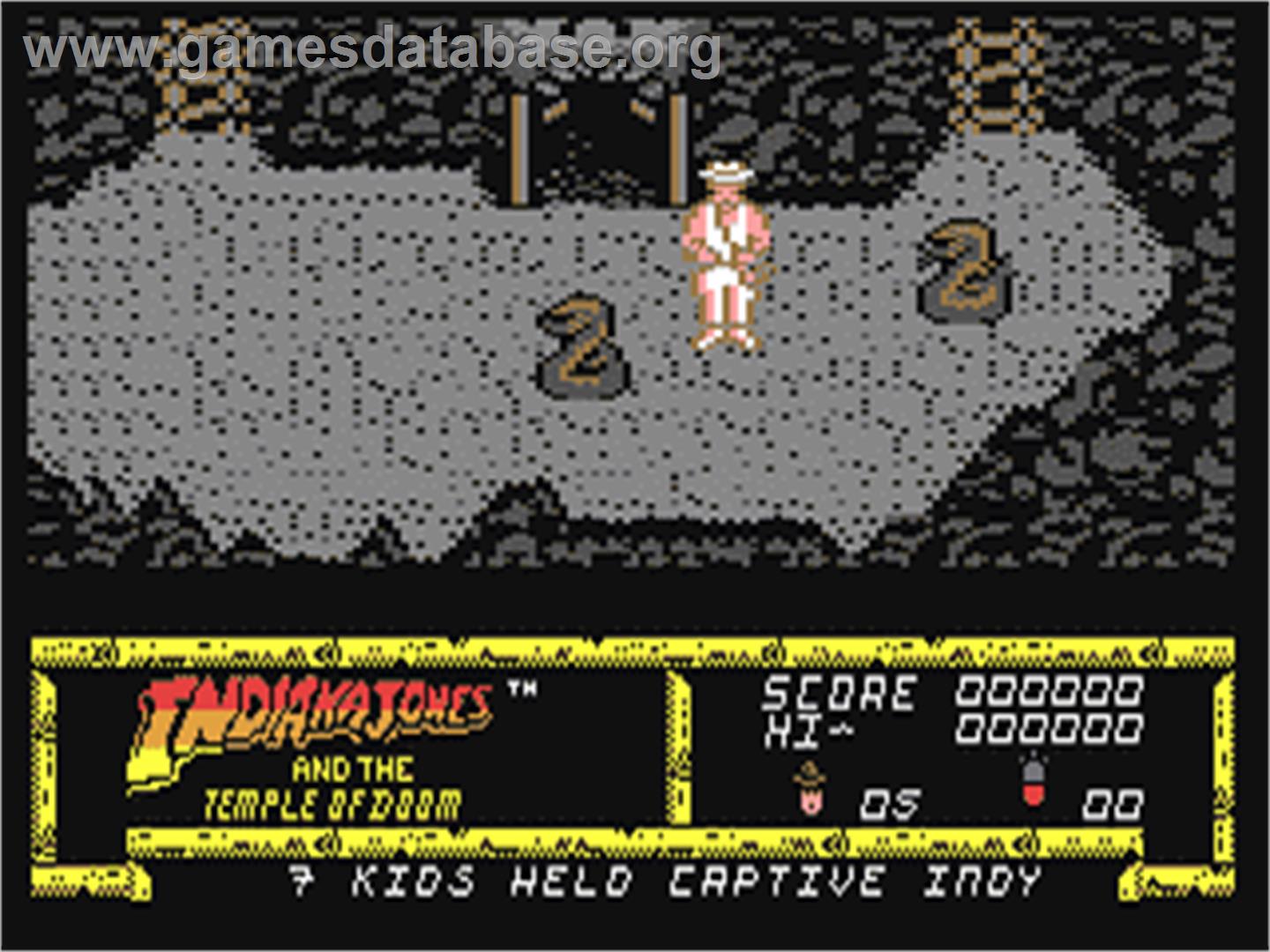 Indiana Jones And The Temple Of Doom - Commodore 64 - Artwork - In Game