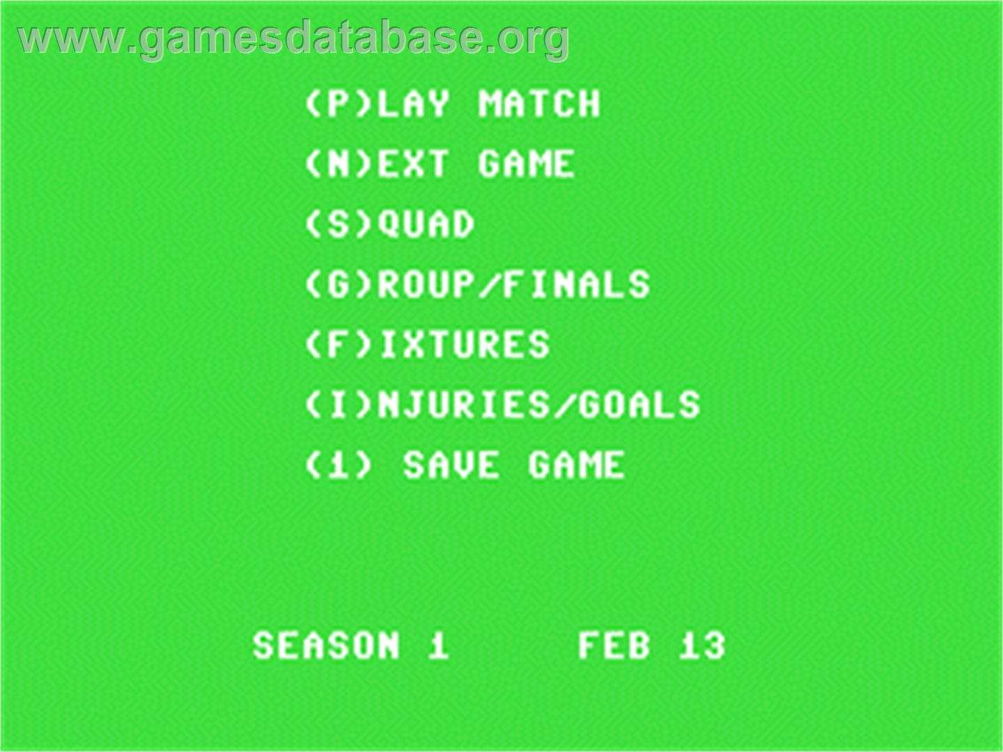 International Manager - Commodore 64 - Artwork - In Game