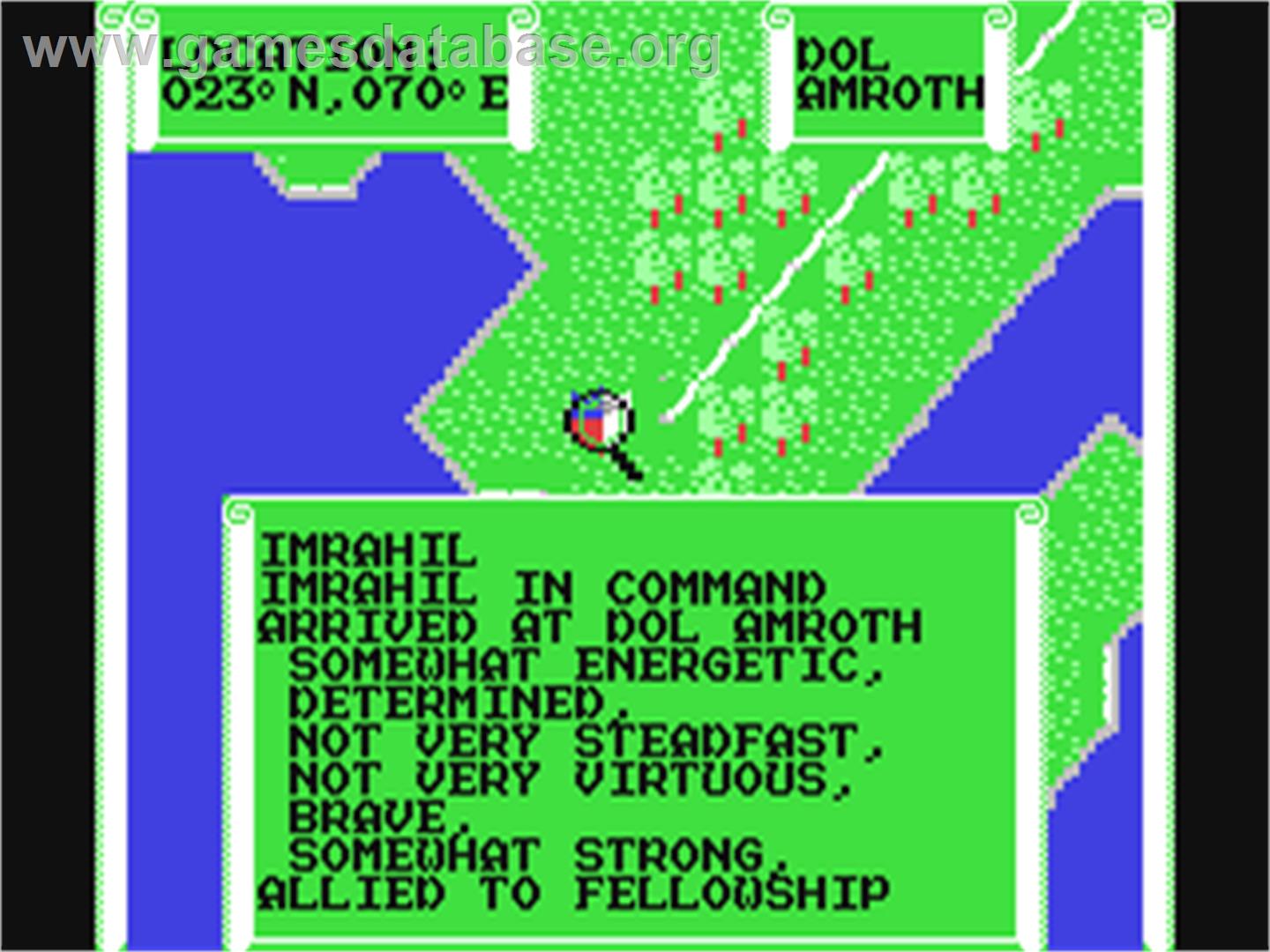 J.R.R. Tolkien's War in Middle Earth - Commodore 64 - Artwork - In Game
