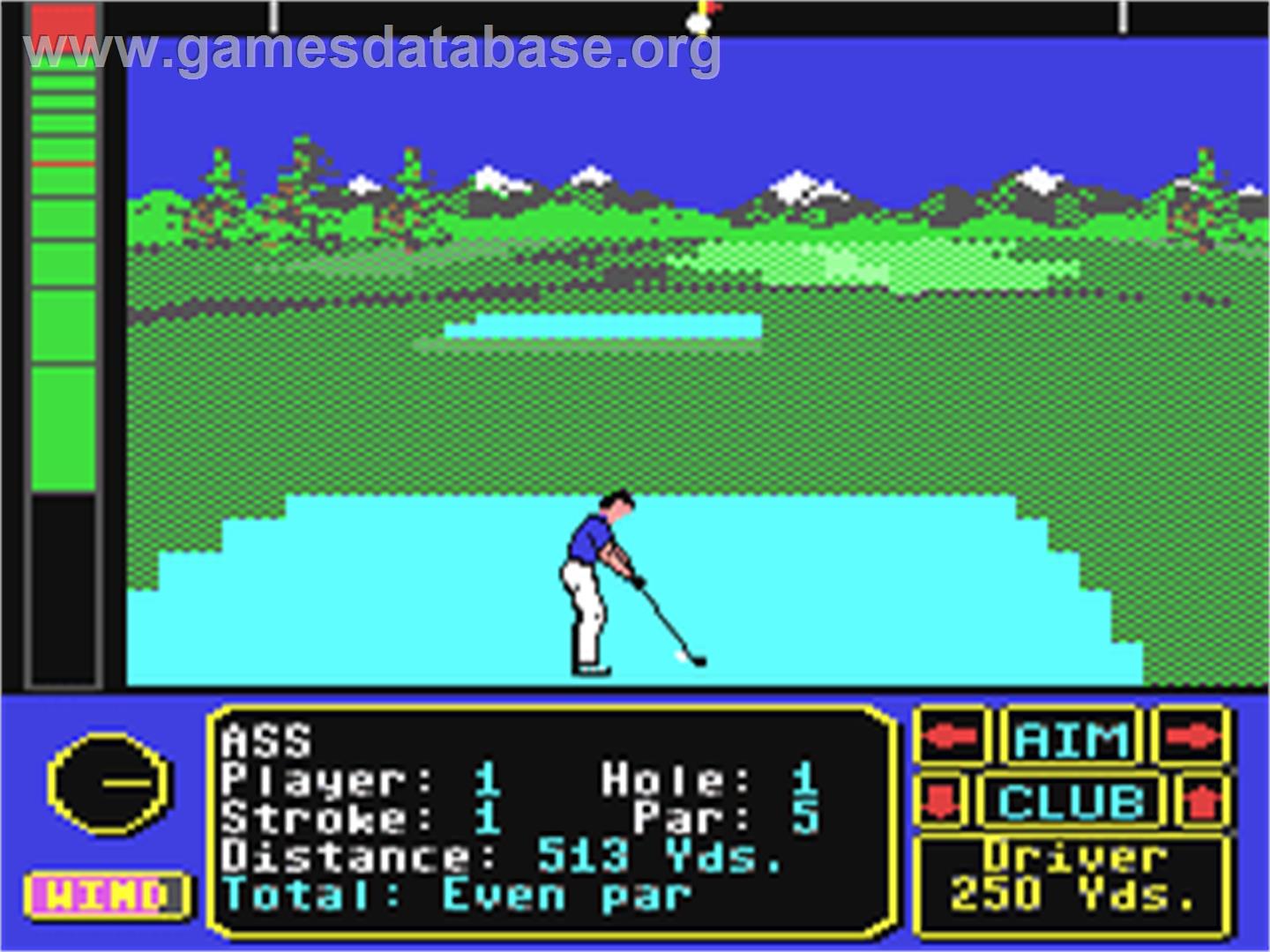 Jack Nicklaus' Greatest 18 Holes of Major Championship Golf - Commodore 64 - Artwork - In Game
