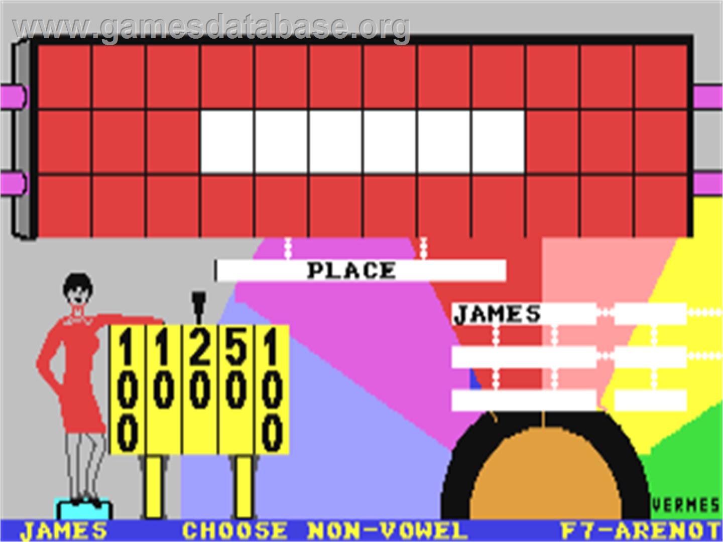 Kolo Fortuny / Wheel of Fortune (Marex/Vermes) - Commodore 64 - Artwork - In Game
