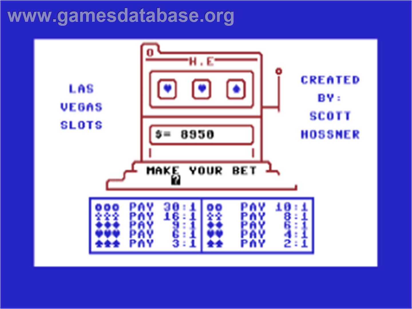 Las Vegas - Commodore 64 - Artwork - In Game