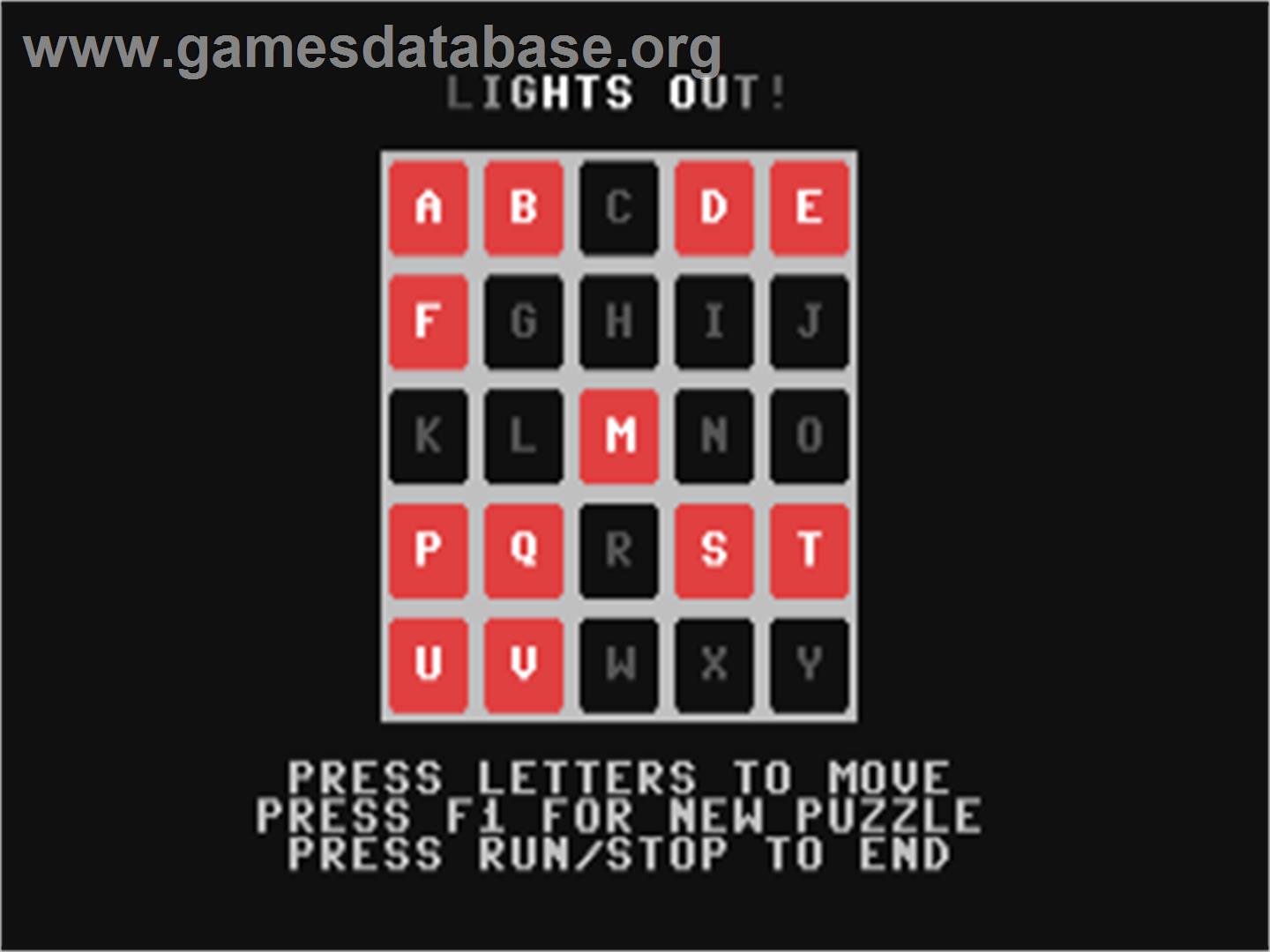 Lights Out - Commodore 64 - Artwork - In Game