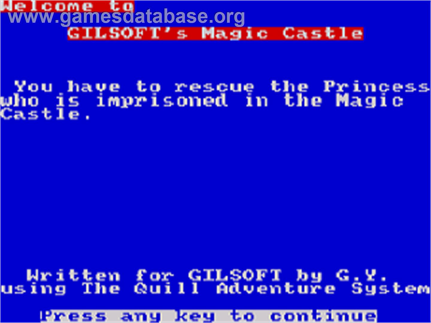 Magic Castle (Gilsoft) - Commodore 64 - Artwork - In Game