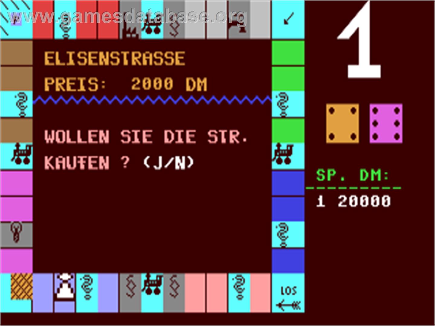 Monopoly (Leisure Genius - 1985) - Commodore 64 - Artwork - In Game