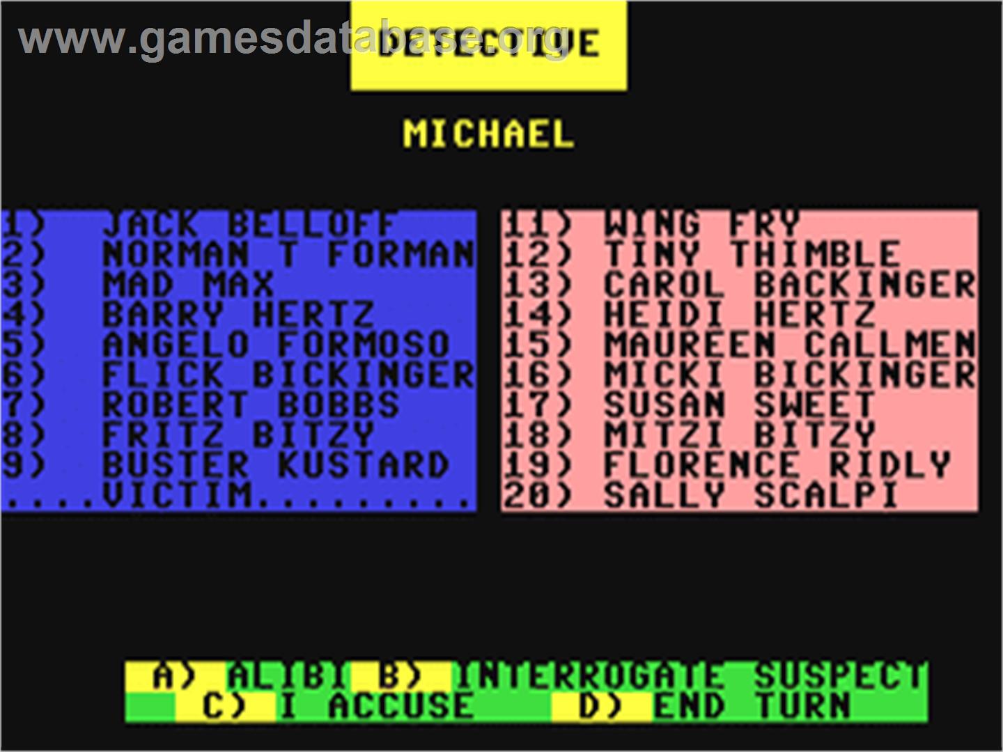 Murder In Flight - Commodore 64 - Artwork - In Game