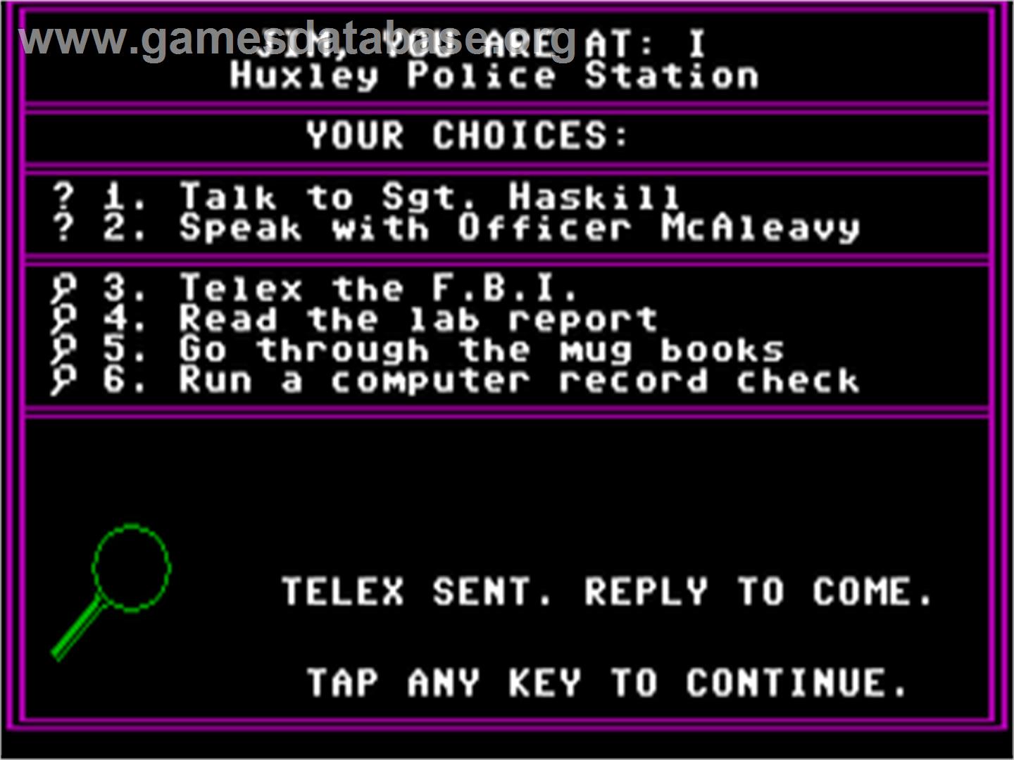 Mystery Master: Felony! - Commodore 64 - Artwork - In Game