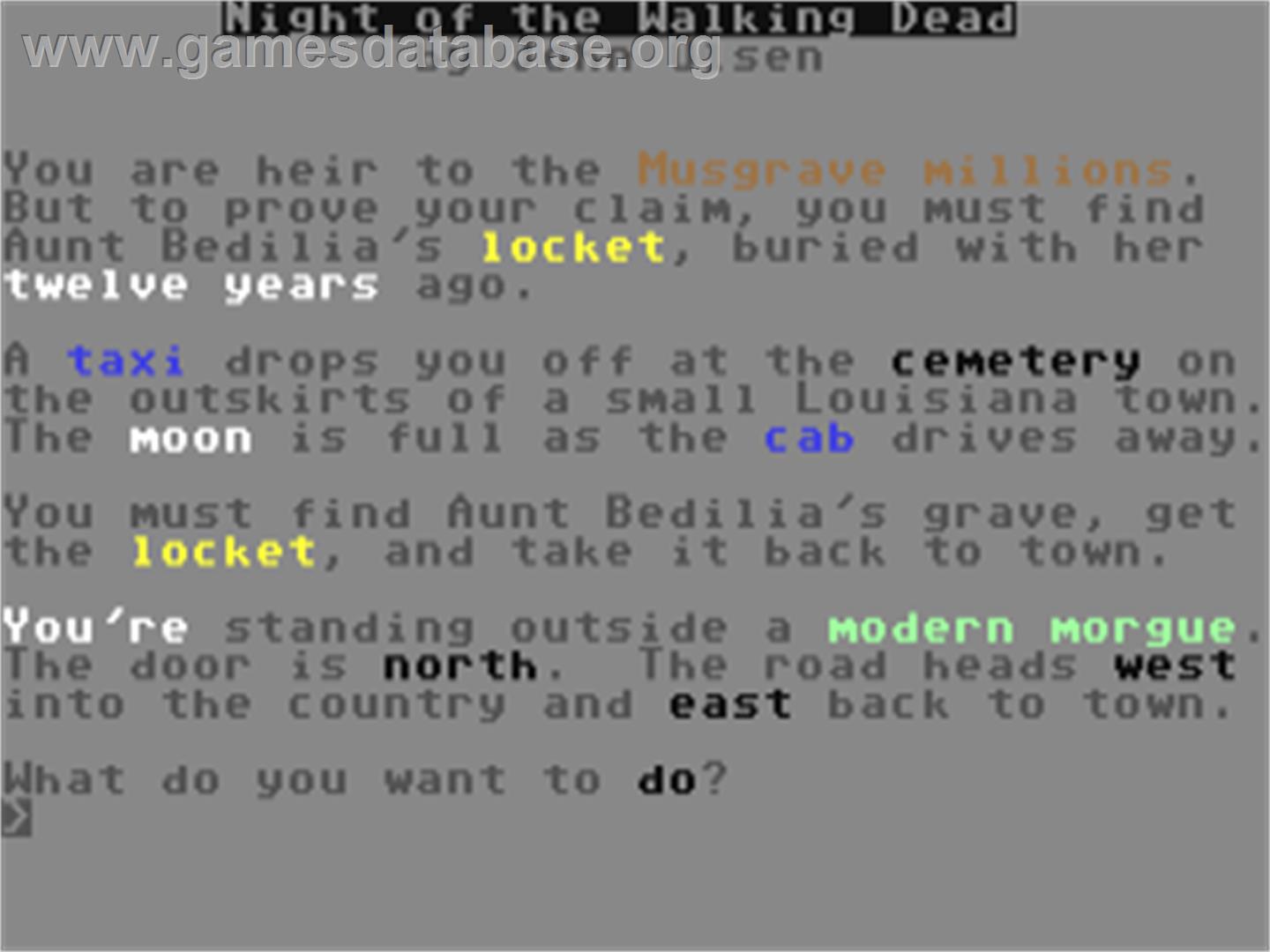 Night Of The Walking Dead - Commodore 64 - Artwork - In Game