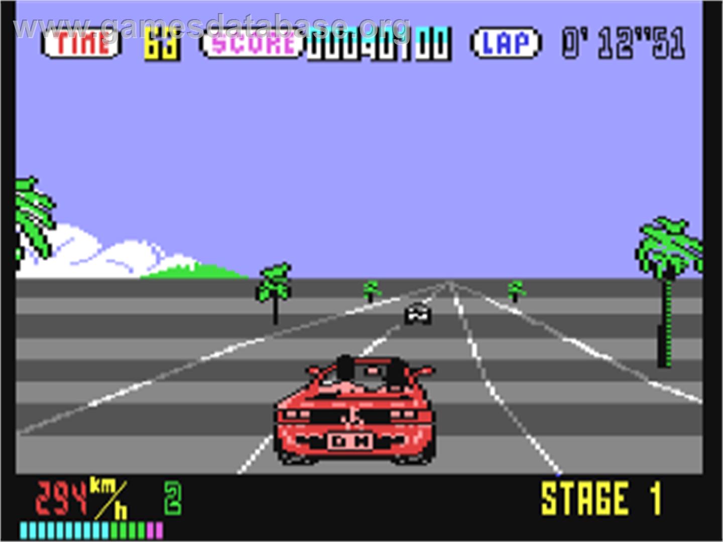 Out Run - Commodore 64 - Artwork - In Game