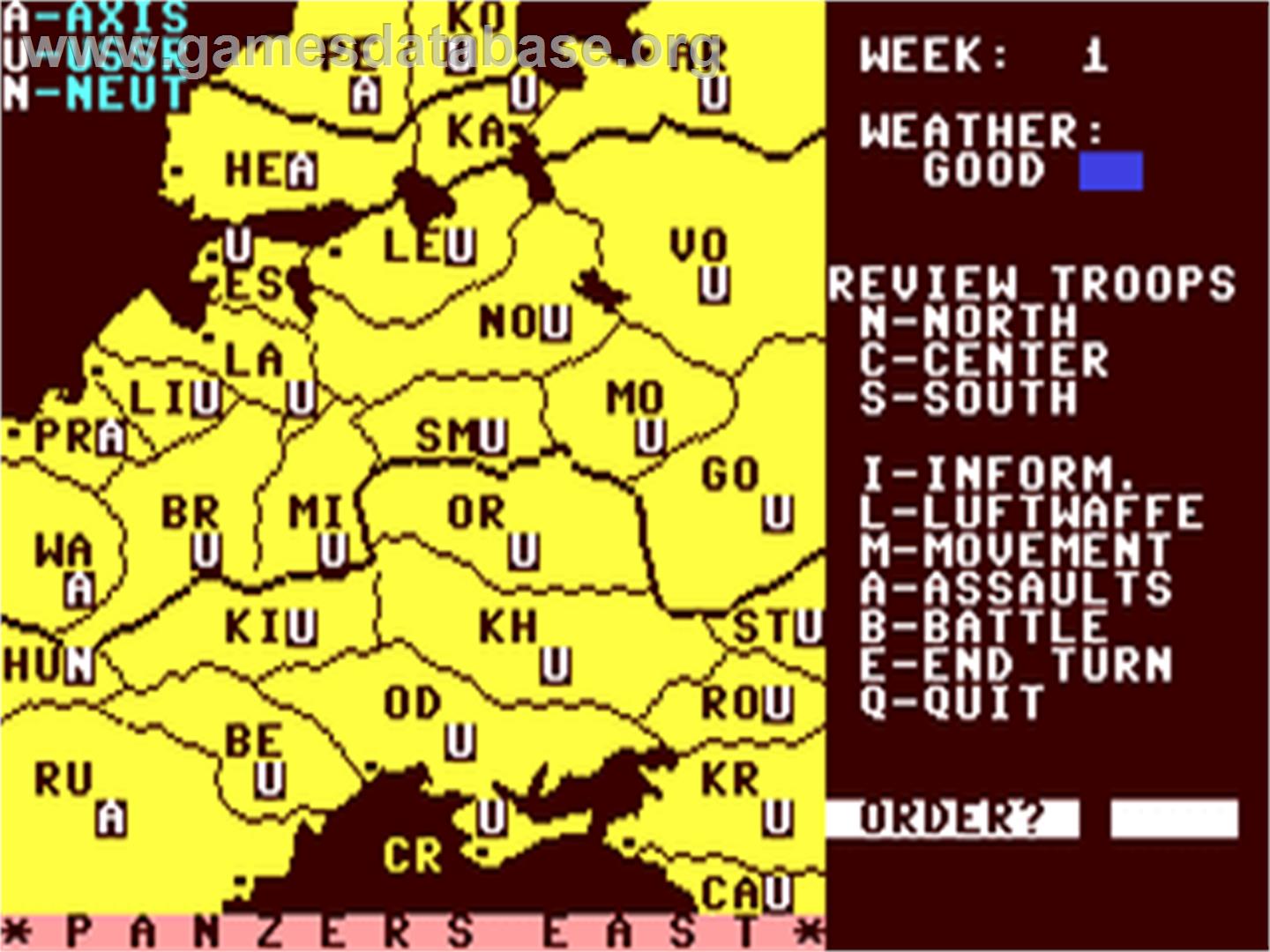 Panzers East - Commodore 64 - Artwork - In Game