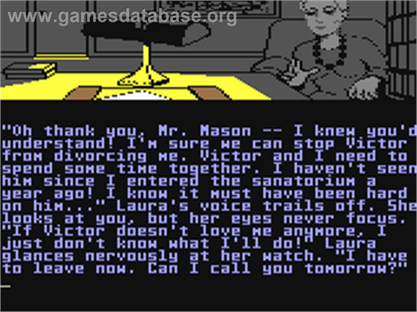 Perry Mason: The Case of the Mandarin Murder - Commodore 64 - Artwork - In Game