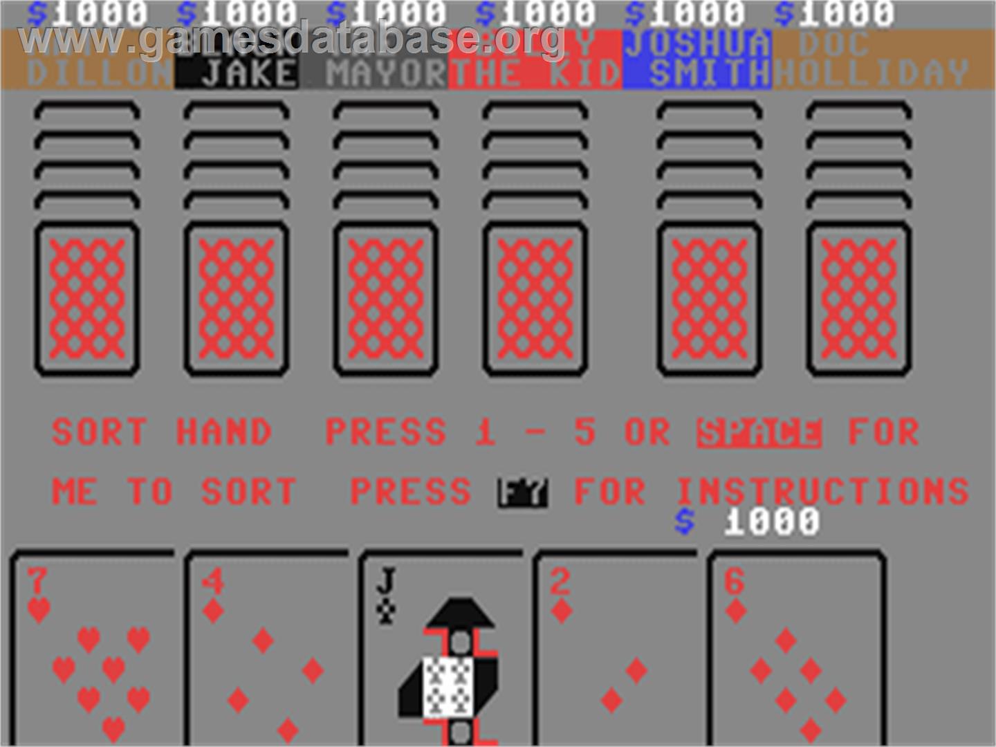 Poker (Cursor) - Commodore 64 - Artwork - In Game
